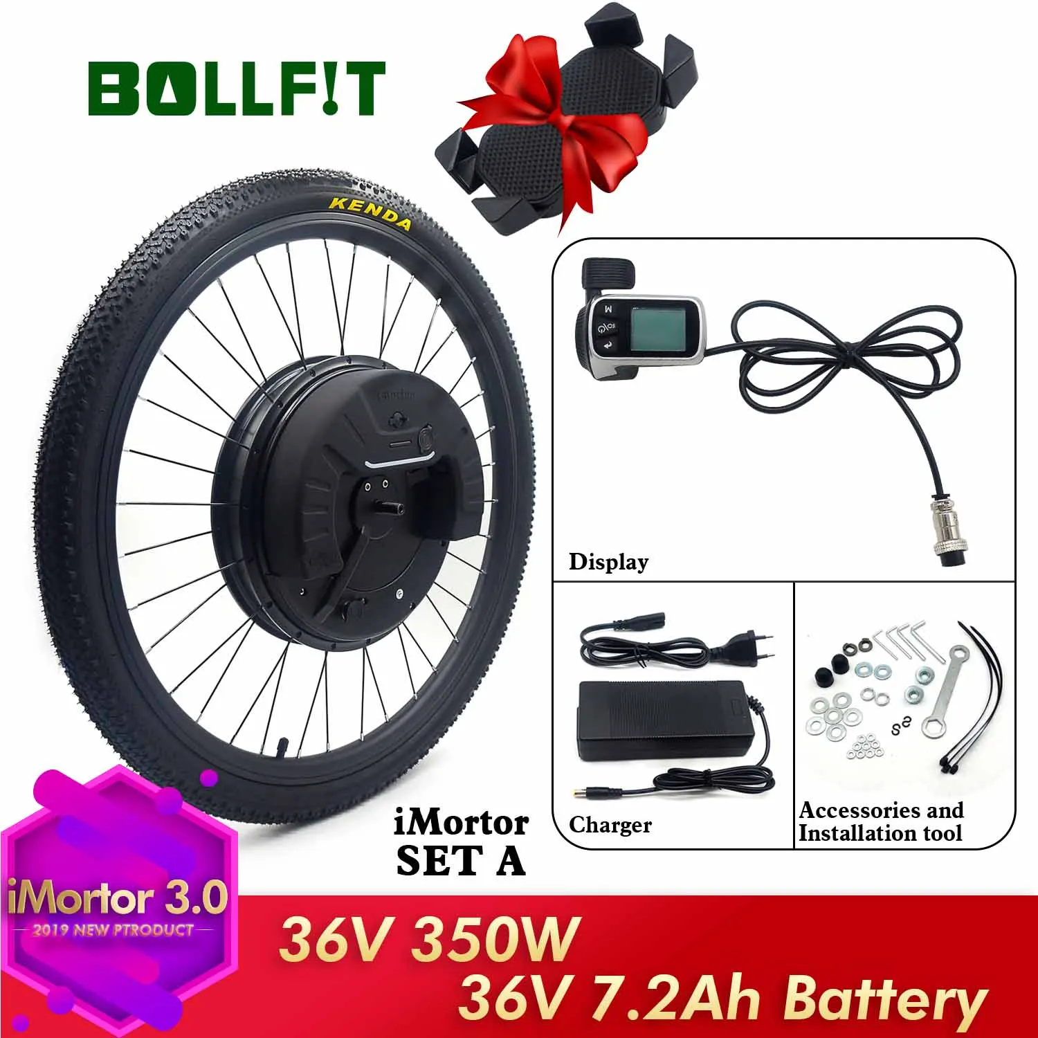 Bollfit iMortor 3 36 В 350 Вт Электрический велосипед мотор колеса 24 &quot26&quot 28 &quot700C комплект