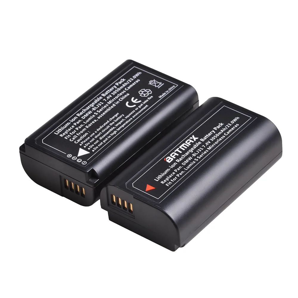 Câmeras sem Espelho Lcd para Panasonic Bateria Batmax Driver Blj31 Carregador Duplo Usb Lumix s1 S1r S1h 3050mah Dmw - Image 2