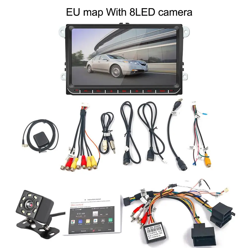 9 дюймов Автомобильный HD сенсорный экран MP5 плеер 2 Din gps навигация Wifi Bluetooth автомобильный Радио Android 8,1 16G мультимедийный плеер