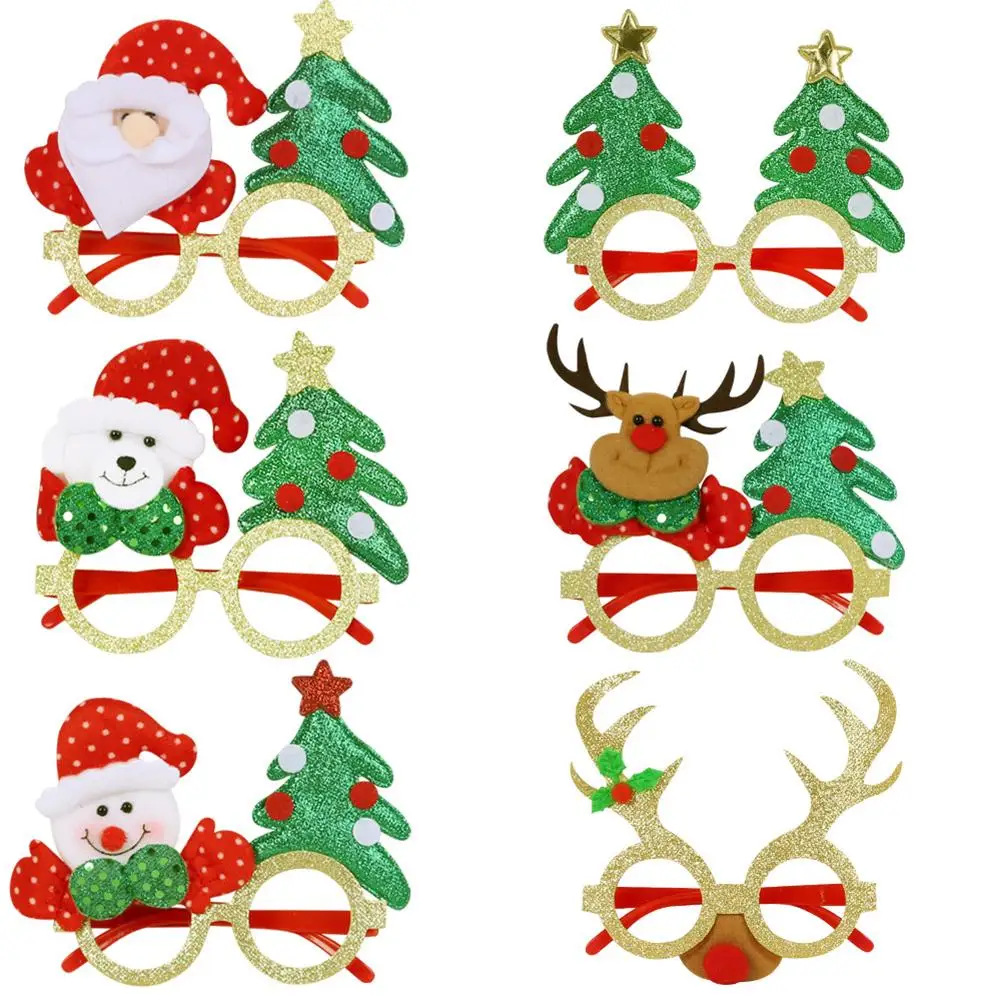 Cute Christmas Santa Snowman Tree Antler Adult Glasses Holiday Party Decoration | Дом и сад