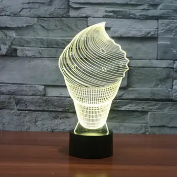 

[Seven Neon]Ice Cream shape Acrylic 7Colors Desk Lamp 3D Lamp Novelty gift Led Night Light Millennium Falcon Light