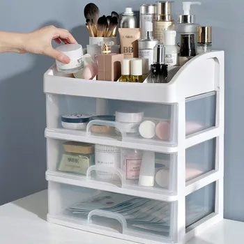 

Cosmetic Drawer Storage Case Multi-Function Desktop Sundry Makeup Organizer Jewelry Rack Cabinet Box Container Lipstick Holder