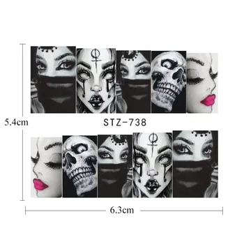 

Halloween Nail Art Watermark Sticker Ins Devil Pumpkin skull water transfer Nail Art Decoration set