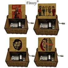 La Casa De Papel рисунок принт bella ciao музыкальная тема музыкальные коробки украшение комнаты подарки унисекс Деревянная Рождественская коробка домашний декор