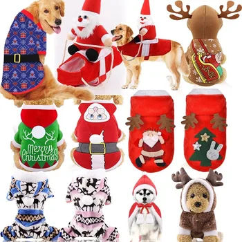 

Christmas Cute Elk Snowman Pet Funny Transformation Into A Warm Four-legged Clothing Small and Medium Cats and Dog Can Wear Coat