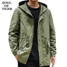 SOUL OF TIGER Новинка корейский бренд Модные мужские винтажные куртки на молнии мужской женский свободный пуловер с капюшоном пальто негабаритная Одежда XXXXXL