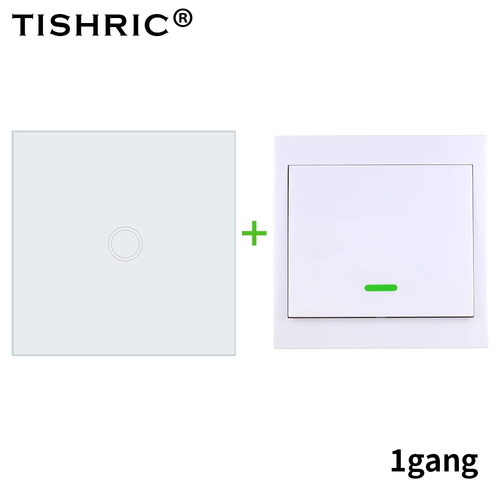 1C Remote and Switch TISHRIC RF пульт дистанционного управления 433 МГц передатчик 86 Тип стеновая панель липкий умный дом работа с SONOFF RF/T1/T2/T3/мост/TX/433 - Комплект: 1C Remote and Switch