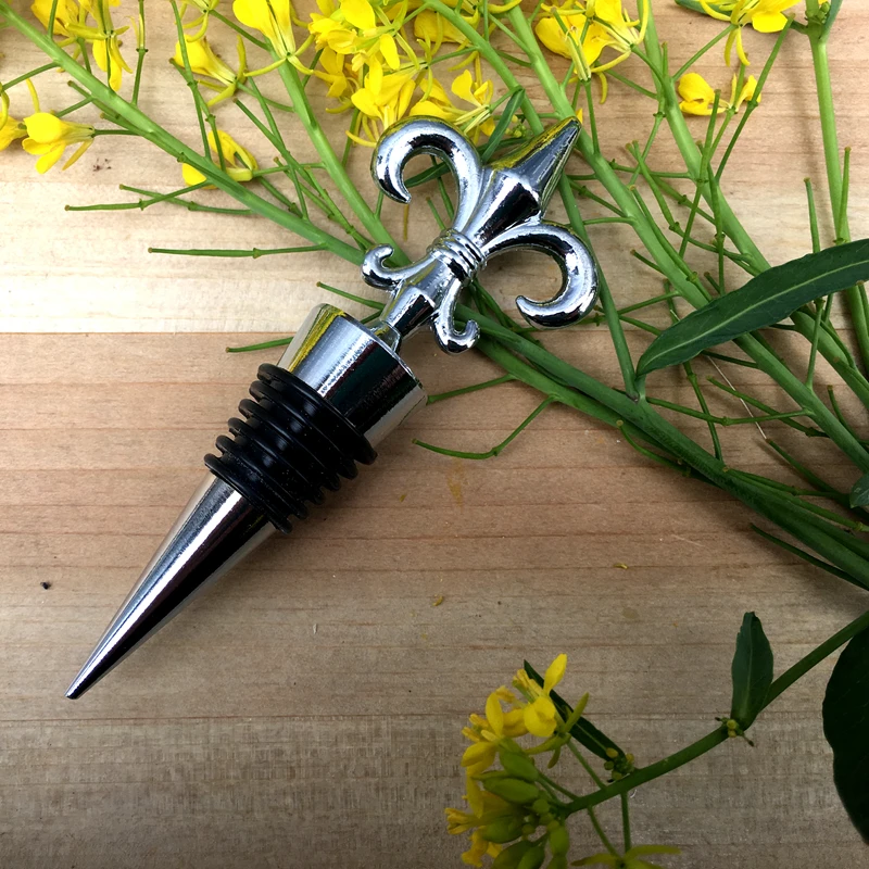 Прямая с фабрики Быстрая медный сувенир "Fleur De Lis" Хромированная элегантная пробка для бутылки вина креативные подарки