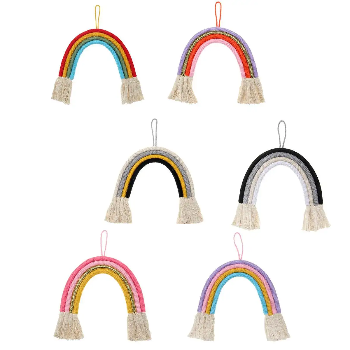 New Home Decoration Rainbow Handmade Weaving Ornament Nordic Simple Kid Room Wall Decoration dreaming Hanger