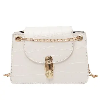 

2020 New Arrival Women’s Bag Solid Stone Embossing Pattern Flap Bags Button Design Fashion Lady Crossbody Bag
