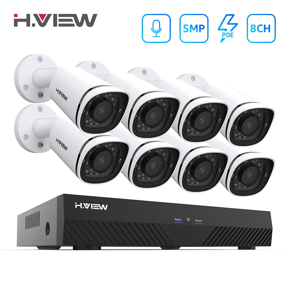  H.VIEW 5MP PoE Video Surveillance Kit Camera Video Surveillance Kit CCTV IP Camera IP Security Syst