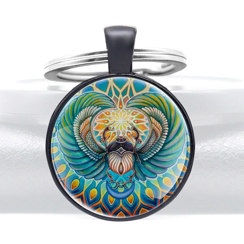 Античные египетские Классические Стеклянные брелоки Scarab очаровательные мужские
