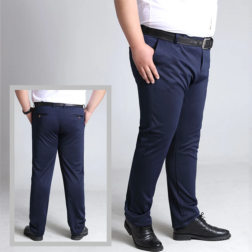 Ceny BINHIIRO Plus Size męskie spodnie w stylu brytyjskim mikro elastyczne spodnie na co dzień mężczyźni jesień szczupła moda eleganckie spodnie od garnituru mężczyzna 8XL 10XL