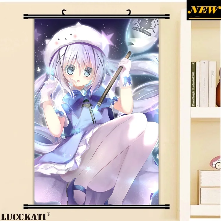 40X60 см, Gochiusa Gochuumon wa Usagi Desu ka Rabbit, сексуальная лоли, мультфильм, аниме картинка, настенная прокрутка, холст, живопись, плакат