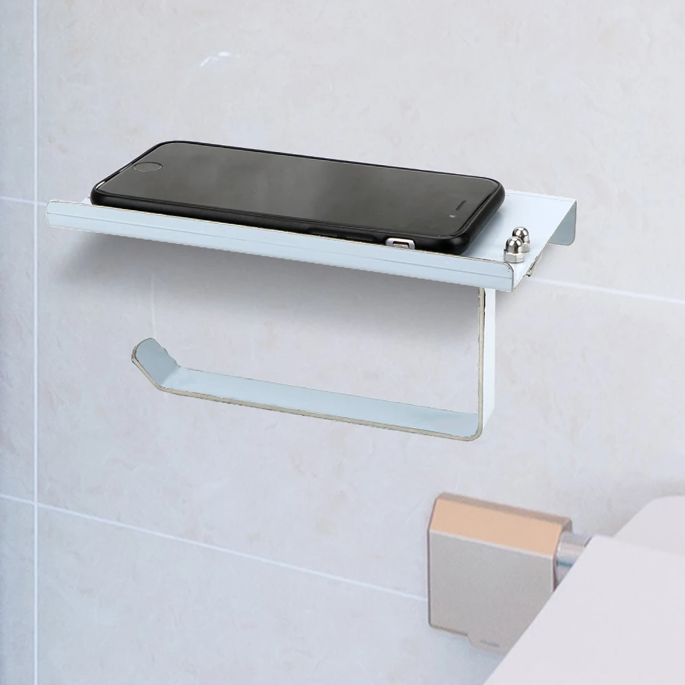 HOOMIN Hanging Paper Roll Paper Rack Rustless Bathroom Phone Paper Holder Kitchen Cupboard Stainless Steel Storage Rack