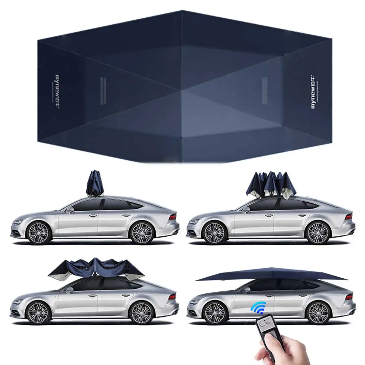 Blue 4,5 м Складной Водонепроницаемый полностью автоматический чехол для автомобиля зонтик автомобильный солнцезащитный козырек УФ покрытие на крышу палатка зонтик защита дистанционного управления - Название цвета: Blue