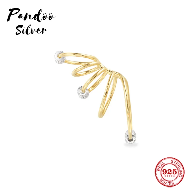 

Pandoo Fashion Charm Sterling Silver Original 1:1 Copy,Single Five Hoops Earrings With Sliding Rings Jewelry Gift For Female