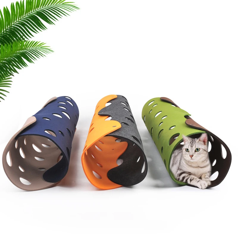 Cat Tunnel Felt Multiple Tracking Holes DIY Combination Play Tunnels