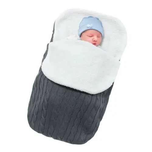 Детский спальный мешок, конверт, зимняя детская муфта для коляски, вязаный спальный мешок, детский вязаный шерстяной мешок для новорожденных Slaapzak - Цвет: 1