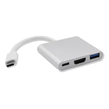 Профессиональный USB 3,1-HDMI+ USB 3,1+ USB 3,0 адаптер конвертер алюминиевый корпус Прочный USB кабель конвертер серебристый