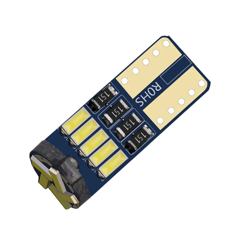 HYZHAUTO 10 шт. T10 W5W светодиодный лампы 194 168 4014-15SMD Canbus автомобиля светодиодный светодиодные фонари чтения/купол/внутренний и внешний створчатый распашный дверь/габаритный фонарь 12V белого цвета