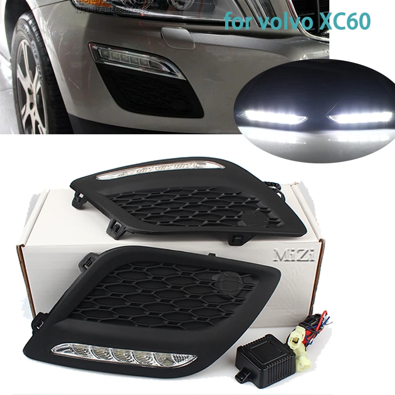MIZIAUTO Светодиодный дневной ходовой свет для Volvo XC60 2011 2012 2013 дневные ходовые огни дневной свет с затемненной функцией покрытие стиль