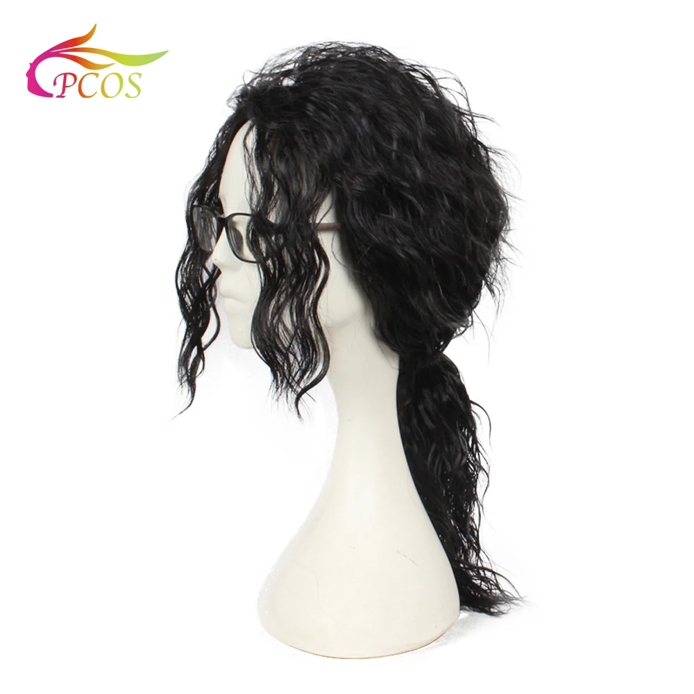 

Michael Jackson Style Fluffy Long Curly Synthetic Wig Full Wig Corn Wave Wig for Cosplay Party Free wig cap