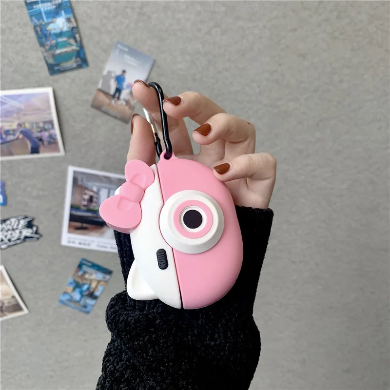 Для AirPods Pro 3 Чехол розовый для камеры с кошкой милый мягкий силиконовый чехол