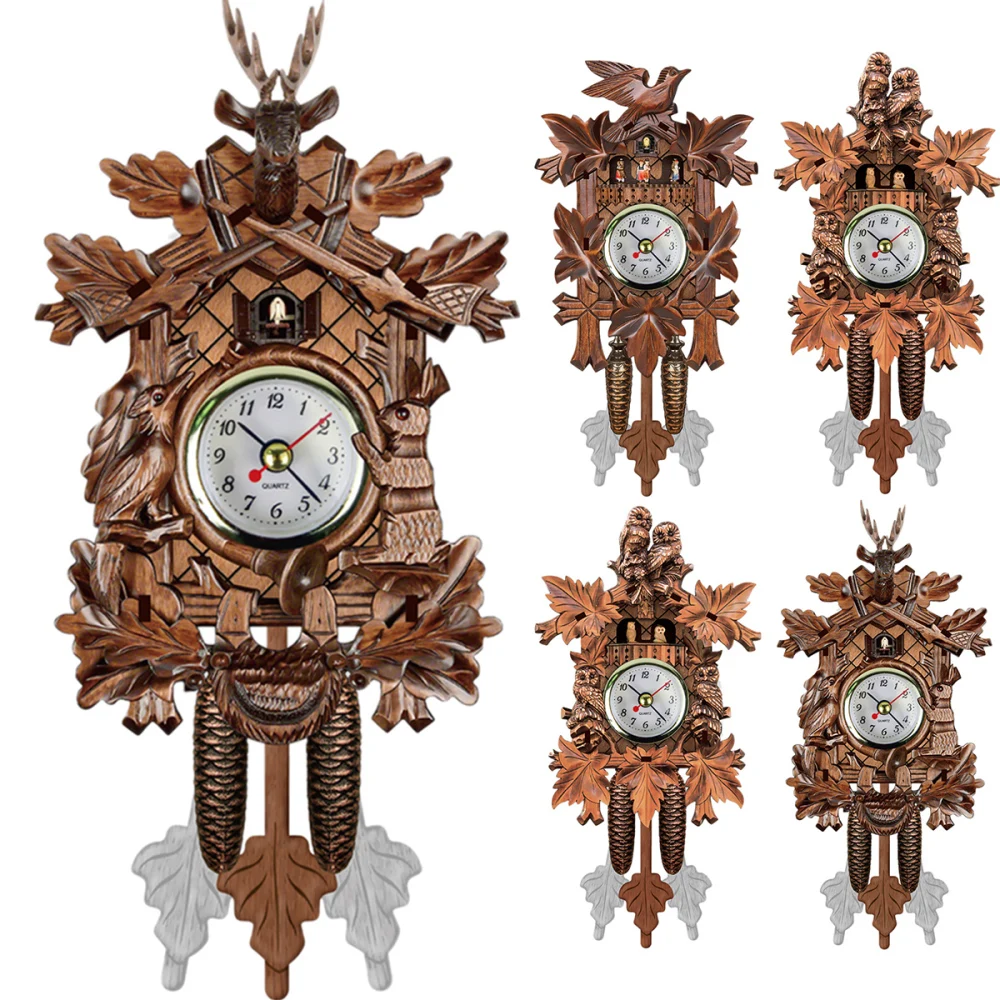 Wooden Cuckoo Clock Vintage Wall Hanging Clock Home Ornament Wall Decor For Living Room Office wall clock for bedroom