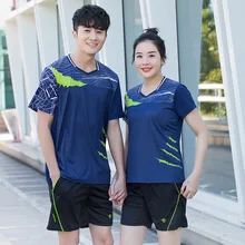 Мужская и Женская теннисная майка для бадминтона, футболка с коротким рукавом и шорты, спортивный костюм для улицы, тренировочная форма для соревнований, спортивная одежда
