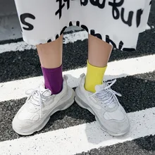 Jeseca хлопковые одноцветные зимние теплые носки для осени, модные рождественские подарки для женщин, японские каваи Харадзюку винтажные носки