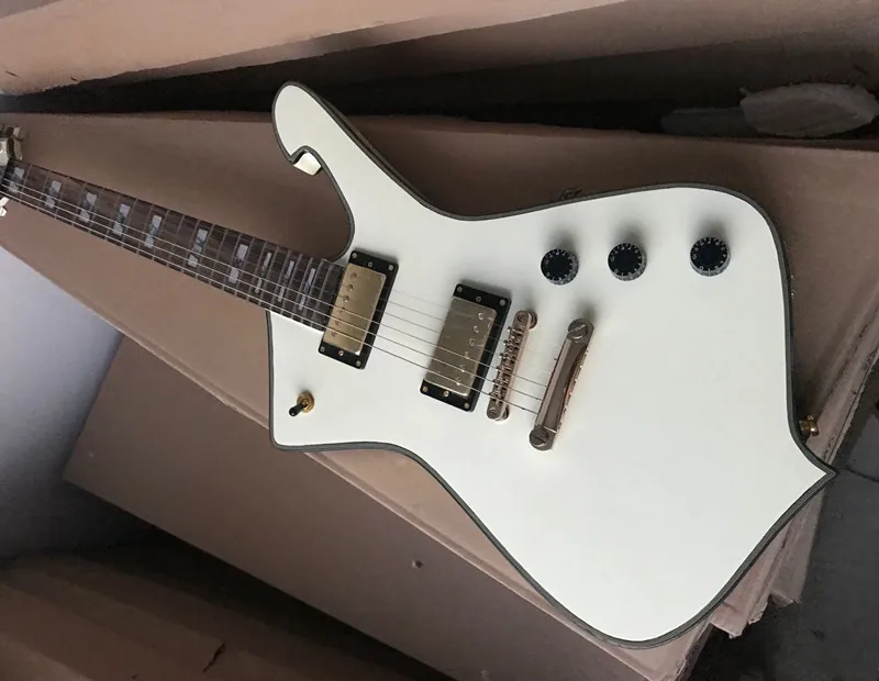 

6-String Electric Guitar,White Color,Multi-Binding,Gold Hardware,Abalone Fret Marks Inlay and can be Customized