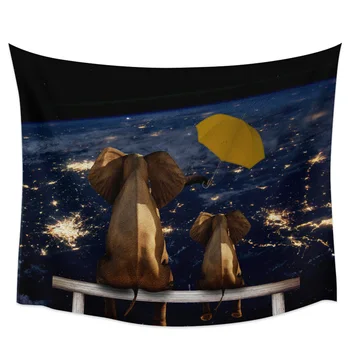 

Wall Tapestry Elephant Watching The Earth Umbrella Tapestry Wall Hanging Home Decor Tapestries Bedroom