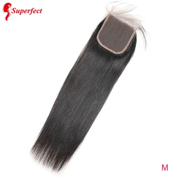 

Superfect 4x4 Lace Closure Brazilian Human Hair 8"-24" Inch Natural Color Remy Straight Lace Closure
