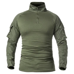 Camisa táctica militar para hombre, camisa de manga larga de Airsoft, Paintball, Camuflaje, caza al aire libre, senderismo, uniforme de combate