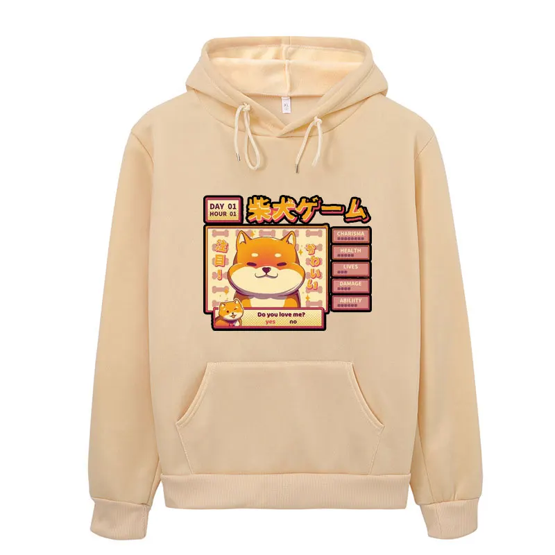 Женская толстовка с капюшоном в стиле Харадзюку, Kawaii, милая Толстовка с принтом shiba Inu Doge, корейский уличный хлопковый топ, эстетическая толстовка с капюшоном в японском стиле