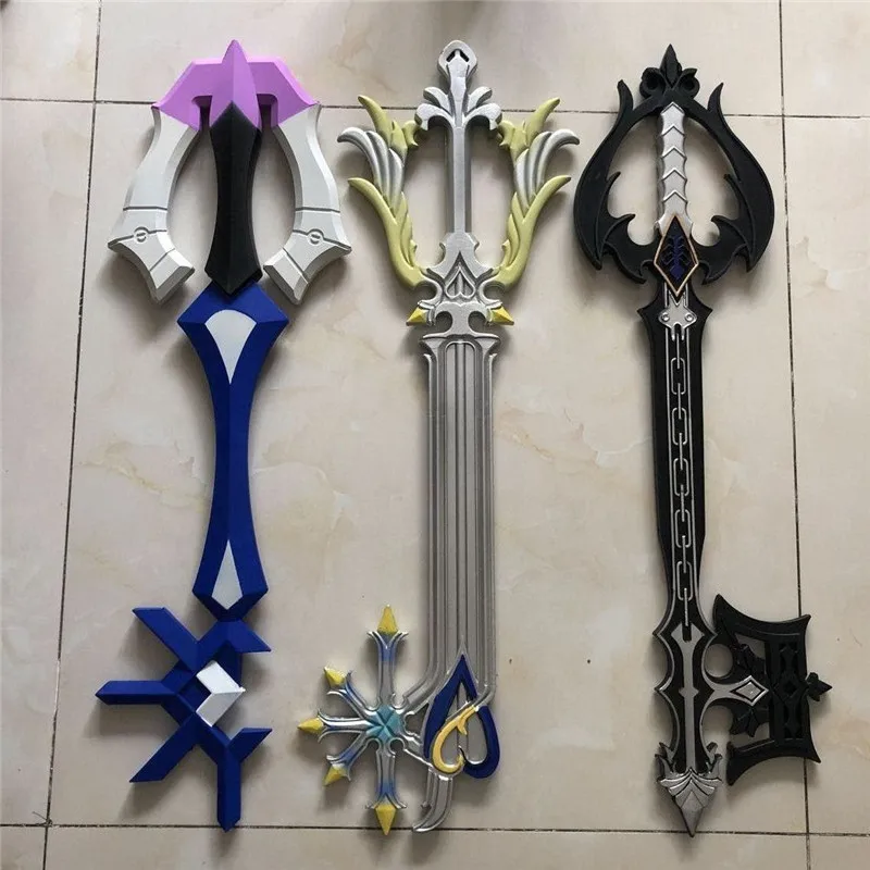 

Styles Hot Game Kingdom Hearts Key Blade Oblivion 4 color Key PU Style Weapon Accessory sword