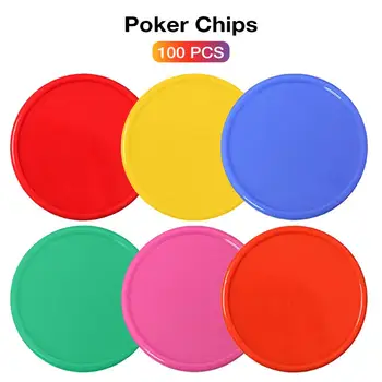 

100Pcs Plastic Poker Chip No Digital Denomination Chip Printing For Gaming Tokens Plastic Coins Blank Poker Chips Tags/Lables