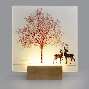 

Artpad Romantic Round Square Wall Lamp with Creative Picture Wall Mounted Light for Bedside Bedroom Stair Corridor Porch Home