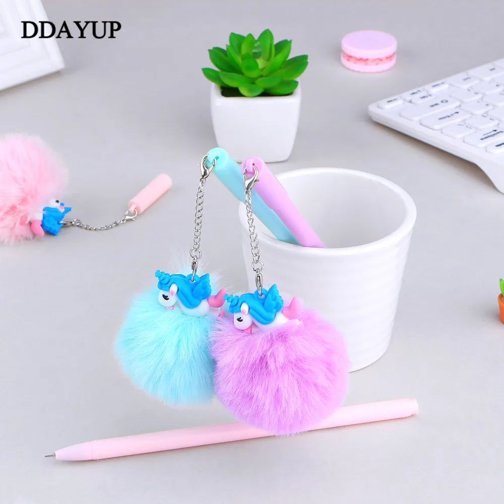1Pcs Cute Unicorn Gel Pen Beautiful Plush Pens for School Writing Girl Gifts Kawaii Neutral Supplies Stationery| |