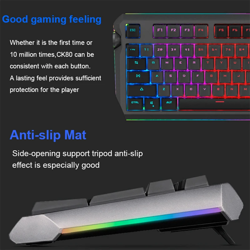Клавиатура Motospeed CK80 Механическая Проводная игровая с RGB подсветкой 104