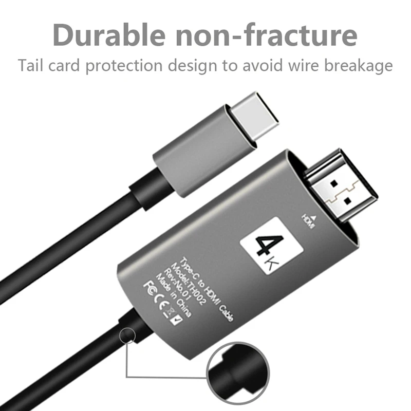 USB-C type-C к HDMI 4K* 2K UHD HDTV адаптер для samsung Galaxy S8 S8+ MacBook серый