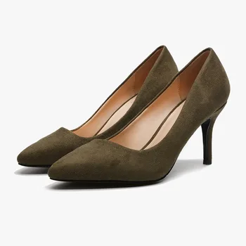 

2019 High Heels Pointed 8 Cm Solid Color Shallow Mouth Women's Shoes Fine With High Heels Work Shoes Female