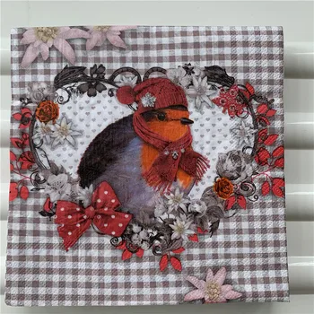 

20 vintage napkins paper elegant tissue cute bird heart flower bow decoupage wedding birthday party serviettes beautiful decor