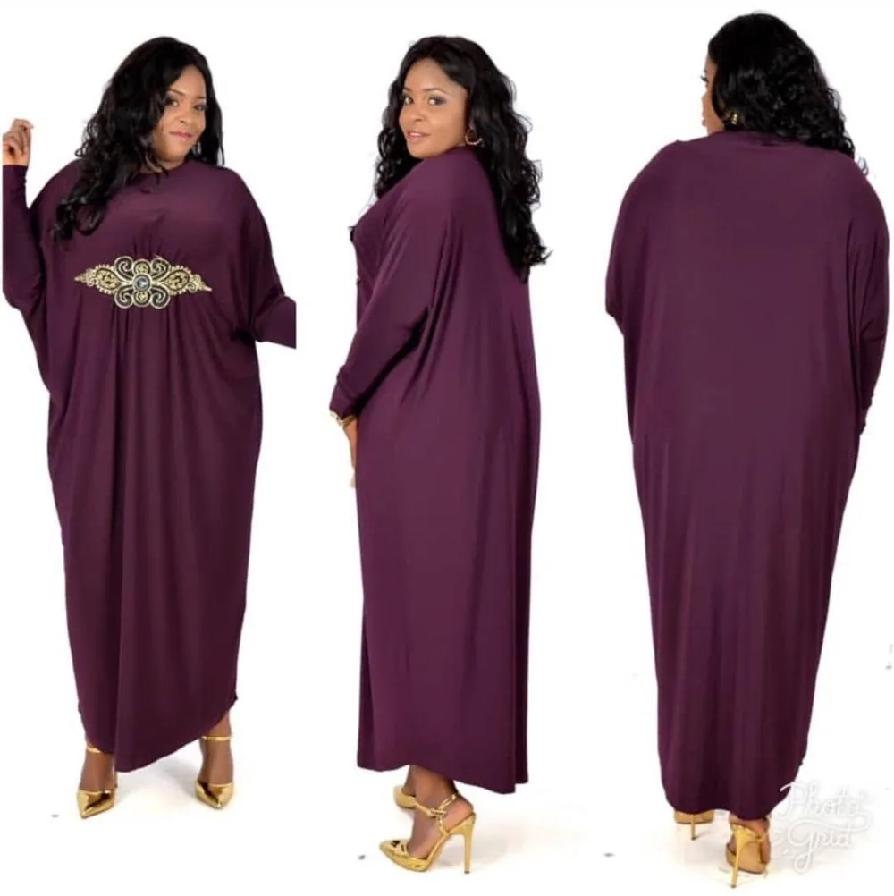 Элегантные Дашики Boubou макси платья плюс размер длинный рукав, мусульманский женский платья африканские платья для женщин