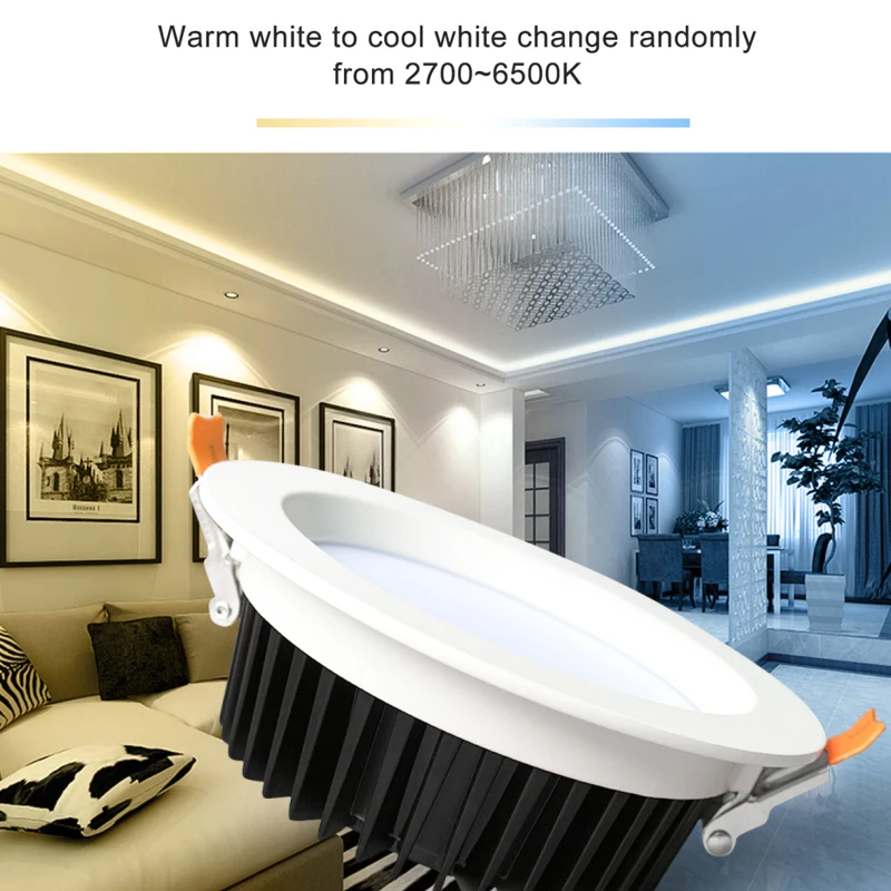 G светодиодный OPTO Zigbee ZLL 6 Вт/9 Вт/12 Вт RGB+ CCT светодиодный потолочный светильник Умный дом Водонепроницаемый пульт дистанционного управления вниз светильник для работы с Alexa Echo Plus