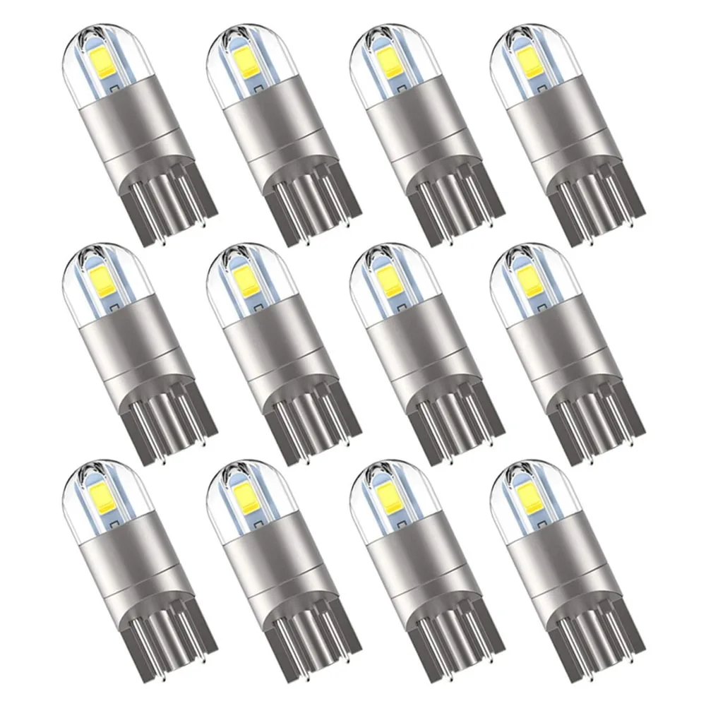 

10PCS T10 194 168 W5W Wedge LED Light 6000K White License Plate Lamp Dome Map Door Bulb 12V For Auto Car Interior Accessories