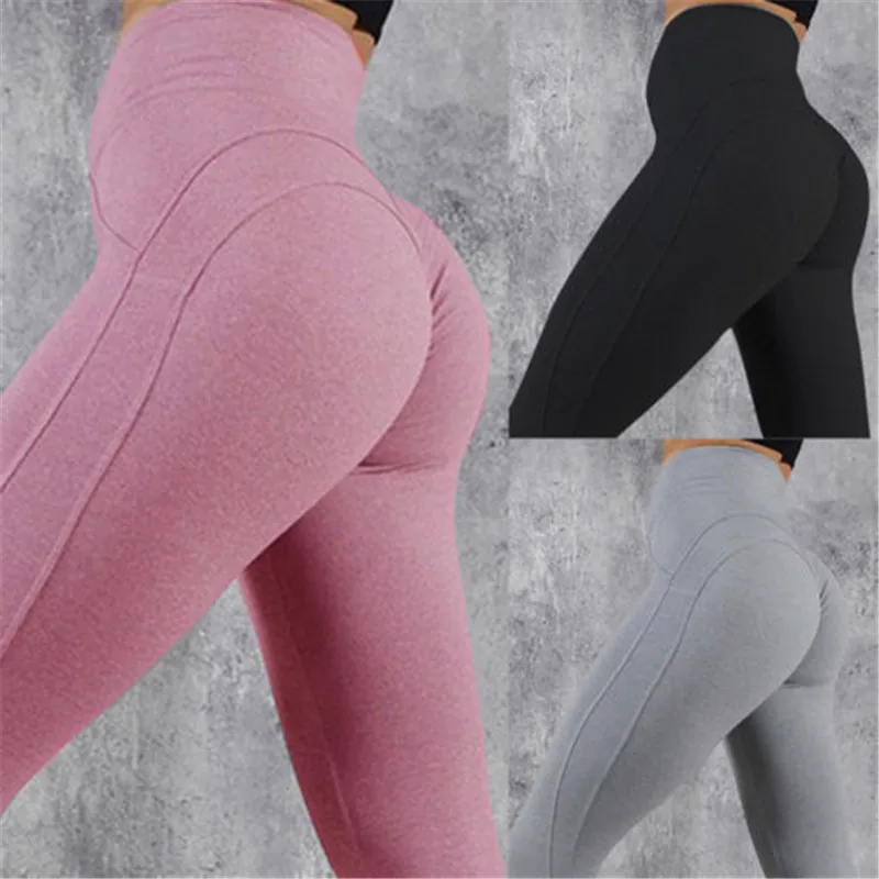 Высокий эластичный пояс для йоги брюки бегунов женские леггинсы для фитнеса Для стройных женщин спортивные однотонные быстросохнущие тренировочные штаны