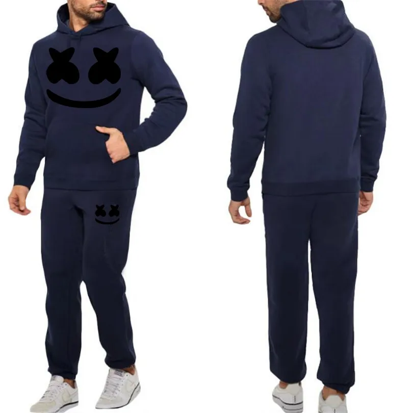 Navy blue96 Модный бренд, спортивная одежда, теплый принт, мужской спортивный костюм, флисовая толстовка, спортивный костюм для фитнеса и бега - Цвет: Navy blue96