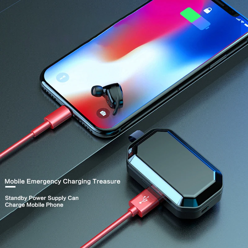 TWS 5,0 Bluetooth наушники 9D стерео беспроводные наушники IPX7 водонепроницаемые Blutooth наушники 3300 мАч светодиодный блок питания зарядный чехол